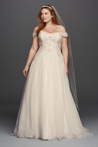 David's Bridal + As-Is Tulle Ball Gown Wedding Dress