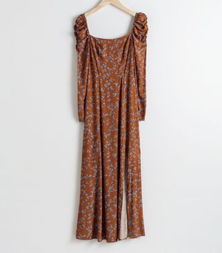 & Other Stories + Ruched Floral Maxi Dress