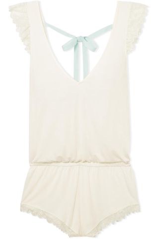 Eberjey + Rosario Lace-Trimmed Stretch-Modal Jersey Playsuit