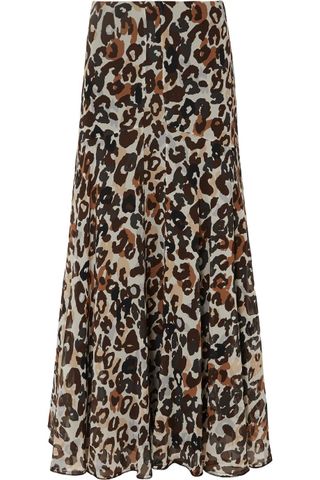 Sonia Rykiel + Leopard-Print Silk-Chiffon Maxi Skirt