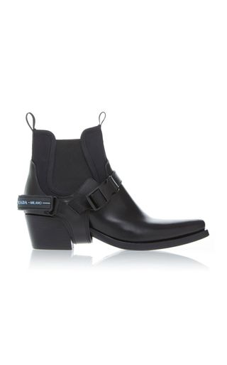 Prada + Western Leather Ankle Boot