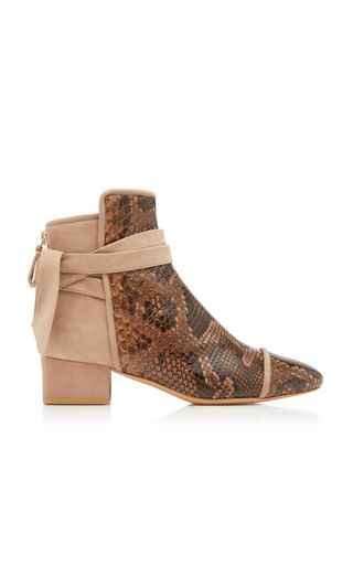 Alexandre Birman + Cathrine Python and Suede Ankle Boots