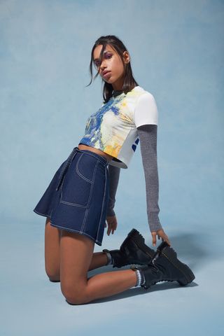 Anna Sui & UO + Denim Wrap Skirt