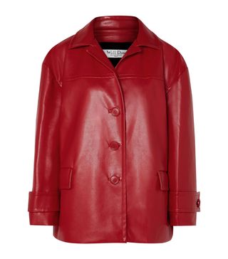We11done + Oversized Faux Leather Jacket