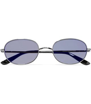 Sunday Somewhere + Wilder Oval-Frame Gunmetal-Tone Mirrored Sunglasses