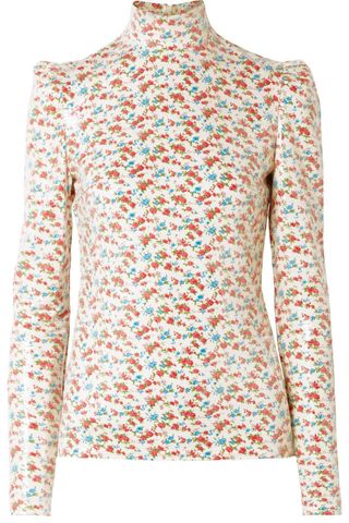 PushButton + Sequined Floral-Print Voile Blouse