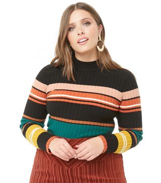 Forever 21 + Striped Ribbed Sweater