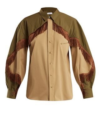 Toga + Fringed Cotton-Blend Western Shirt