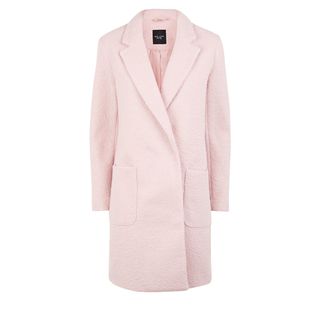 New Look + Petite Pink Bouclé Cocoon Coat