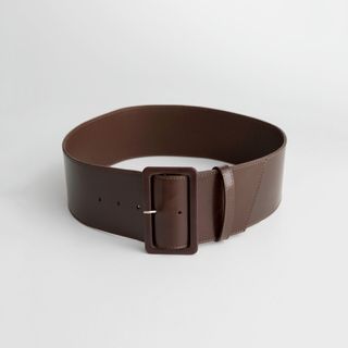 & Other Stories + Wide Rectangle Buckle Leather Belt