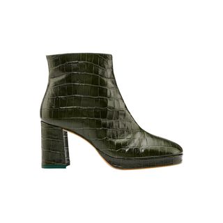 Miista + Edith Mock Croc Leather Ankle Boots