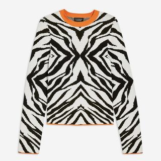 Topshop + Zebra Skinny Crew Neck Jumper