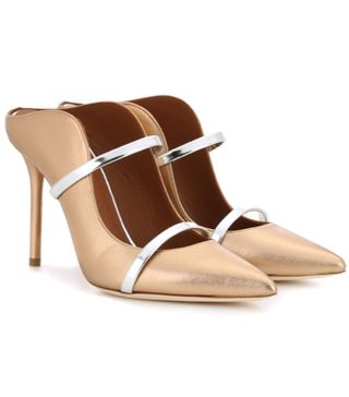 Malone Souliers + Maureen Metallic Leather Mules