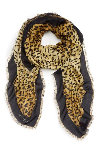 Valentino + Wild Leopard Modal 
Cashmere Scarf