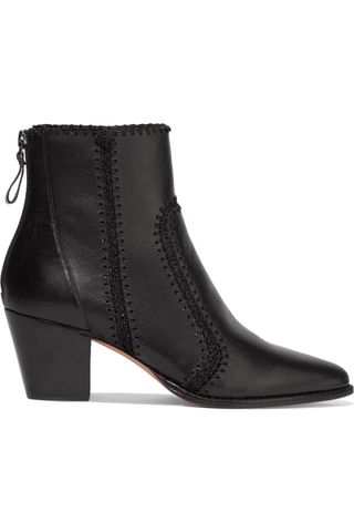 Alexandre Birman + Benta Whipstitched Leather Ankle Boots