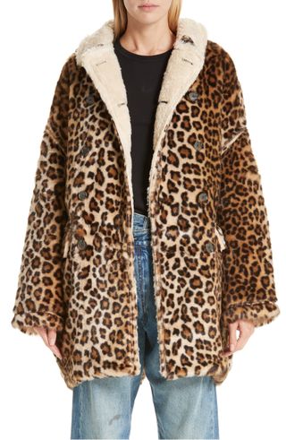 R13 + Oversize Faux Leopard Hunting Coat