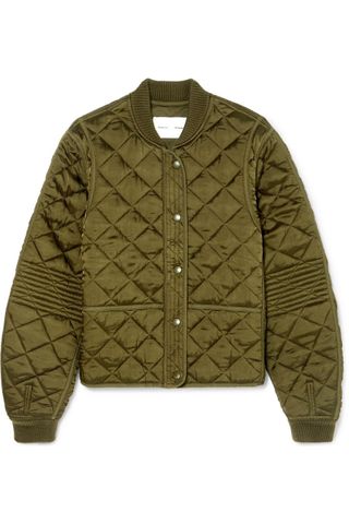 Proenza Schouler + Pswl Quilted Satin Bomber Jacket