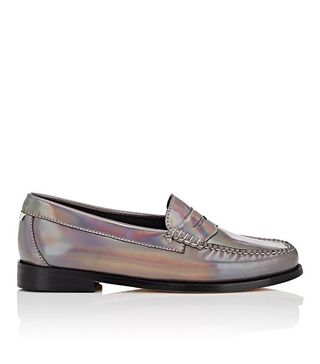 Re/Done + Weejuns + Whitney Holographic Leather Penny Loafers