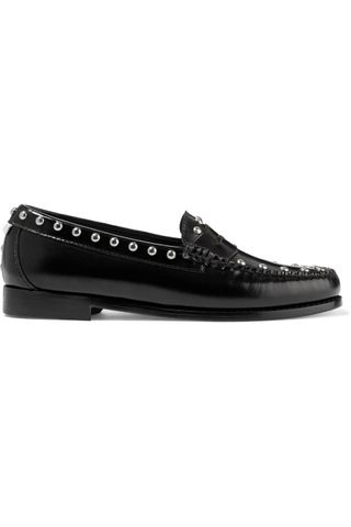 Re/Done + Weejuns The Whitney Studded Glossed-Leather Loafers