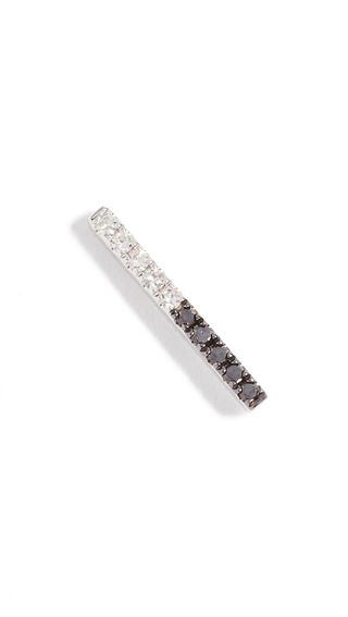 EF Collection + 14K Gold Two Stone Diamond Bar Stud Earring