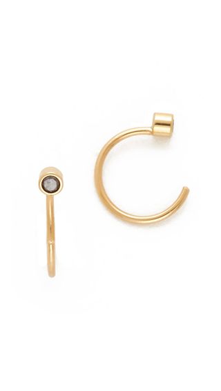 Zoe Chicco + Diamond Reversible Open Hoop Earrings