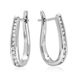 Amanda Rose Collection + Diamond Hoop Earrings