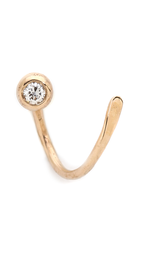 Blanca Monrós Gómez + 14K Gold Single Curly Seed Stud Earring