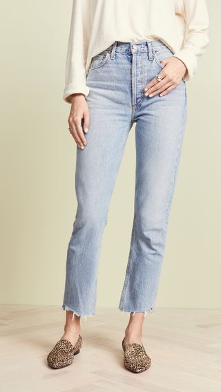 AGOLDE + Riley High Rise Straight Crop Jeans