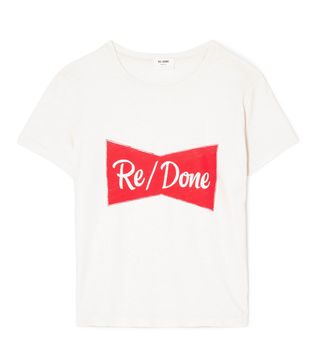 Re/Done + Printed Cotton-Jersey T-Shirt
