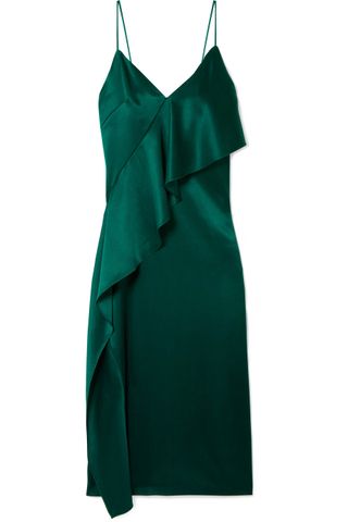 Cushnie + Draped Silk-Satin Dress