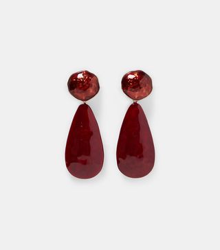 Zara + Enameled Teardrop Earrings