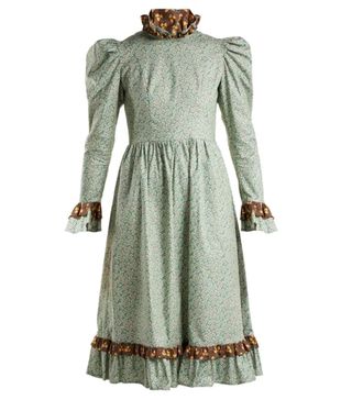 Batsheva + Floral-Print Ruffle-Trimmed Prairie Dress