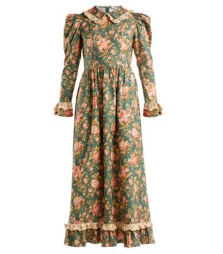 Batsheva + Ruffle-Trimmed Floral-Print Cotton Dress
