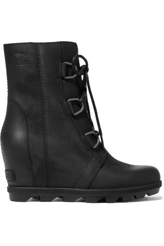Sorel + Joan of Arctic Wedge Waterproof Leather and Rubber Ankle Boots