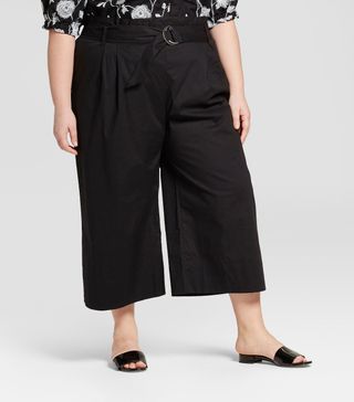 Who What Wear + Wide Leg Paperbag Crop Pants