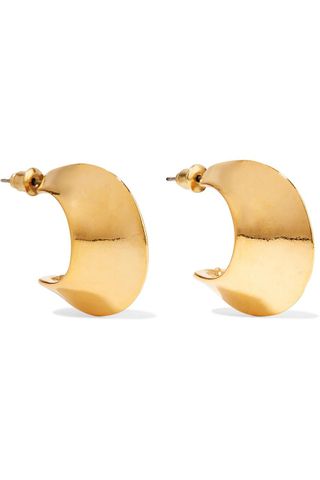 Kenneth Jay Lane + Gold-Plated Hoop Earrings