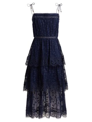 Zimmermann + Castile Tiered Floral Lace Dress