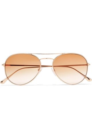 Tom Ford + Aviator-Style Rose Gold-Tone Sunglasses