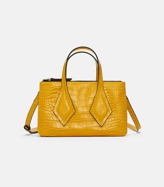 Zara + Embossed Mini Shopper Bag