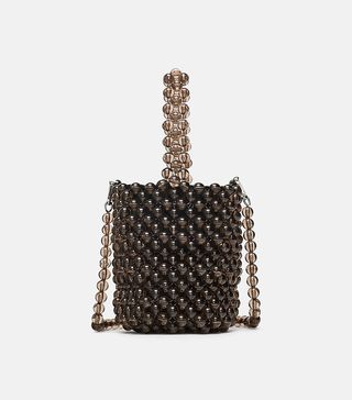 Zara + Mini Beaded Bucket Bag