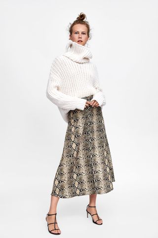 Zara + Snake Print Skirt