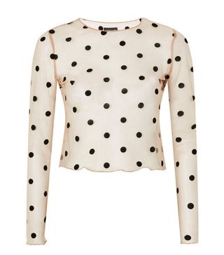 Topshop + Spotted Mesh Top