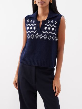Lisa Yang + Remington Fair Isle-Jacquard Cashmere Sweater Vest