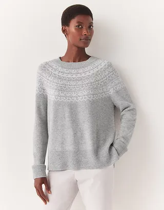 The White Company + Sparkle Fair Isle Jumper with Cashmere