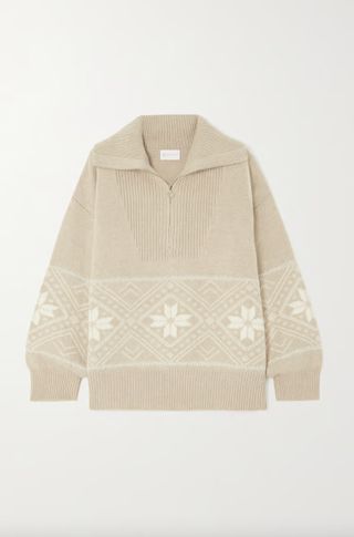 We Norwegians + Snowflake Fair Isle Half-Zip Sweater