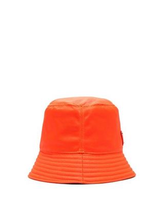 Prada + Triangle Logo Bucket Hat