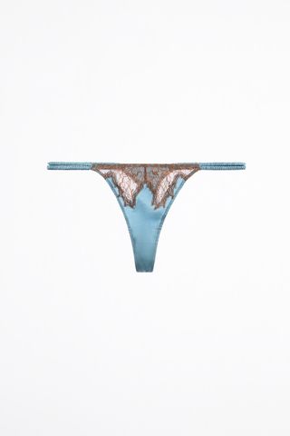 Zara + Silk Thong With Lace