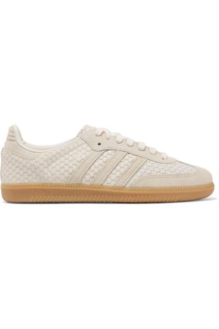 Adidas Originals + Samba Suede-Trimmed Snake-Effect Leather Sneakers