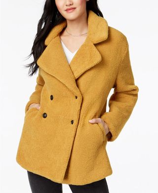 Collection B + Double-Breasted Faux-Fur Coat