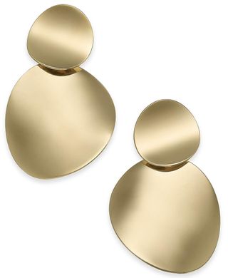 Kate Spade New York + Gold-Tone Curved Disc Double Drop Earrings